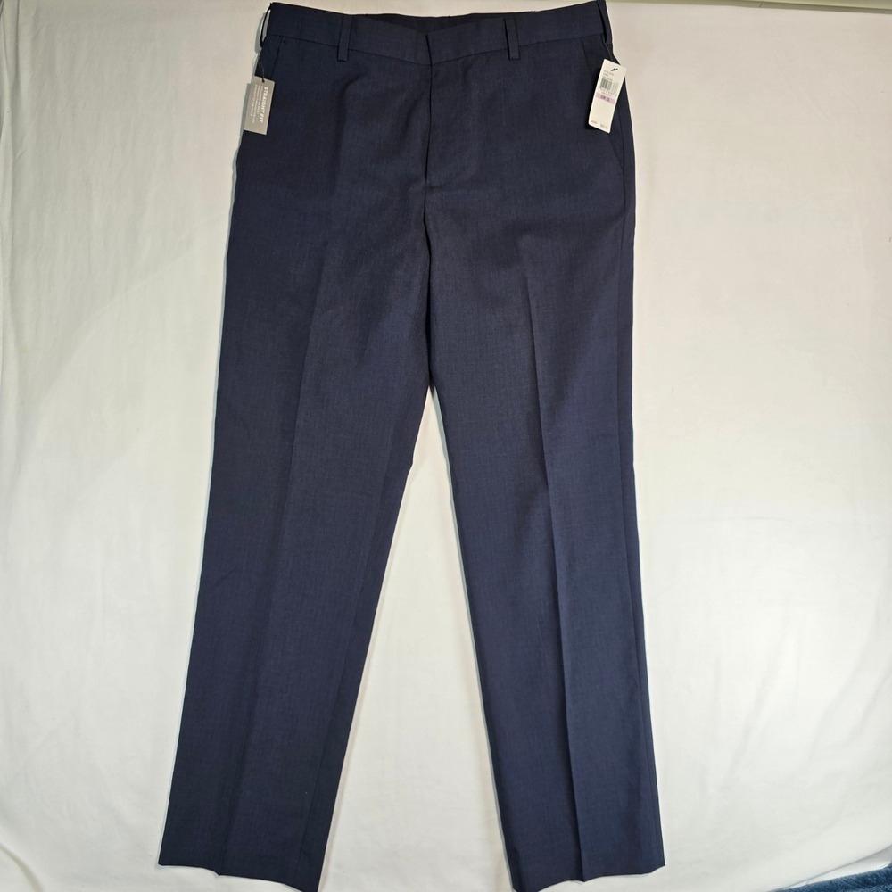 Van Heusen Mens Premium Non-Iron Straight Fit Dress Pants Ash Navy 32x32 536634